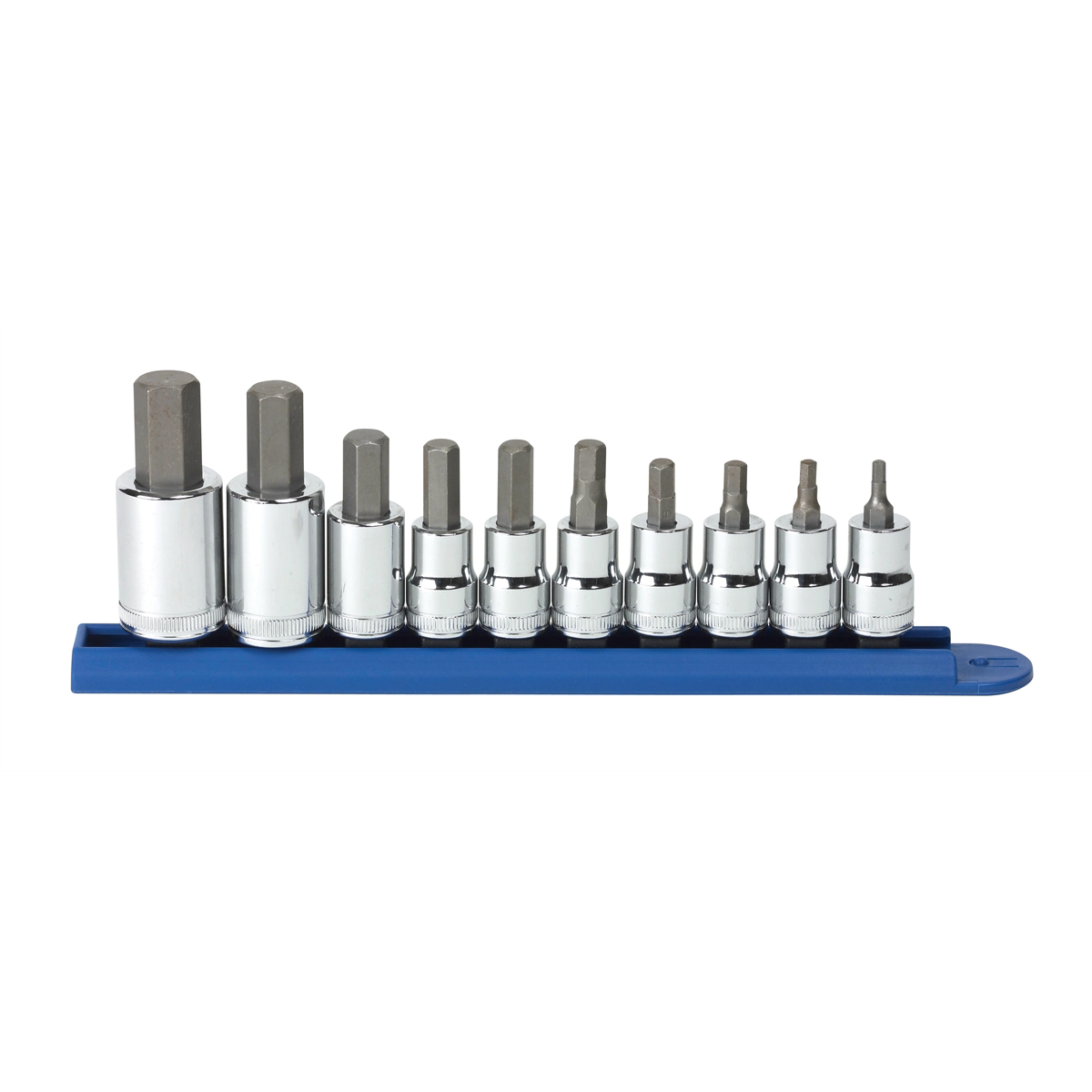 Gearwrench 80578 10-Piece 3/8" & 1/2" Drive Metric Hex Bit Socket Set with Rail