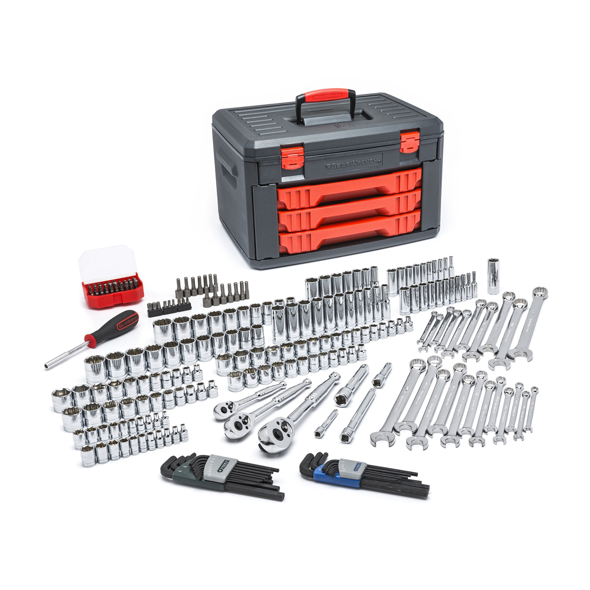 Gearwrench 80940 219 Piece Mechanics Tool Set with 3 Drawer Storage Box