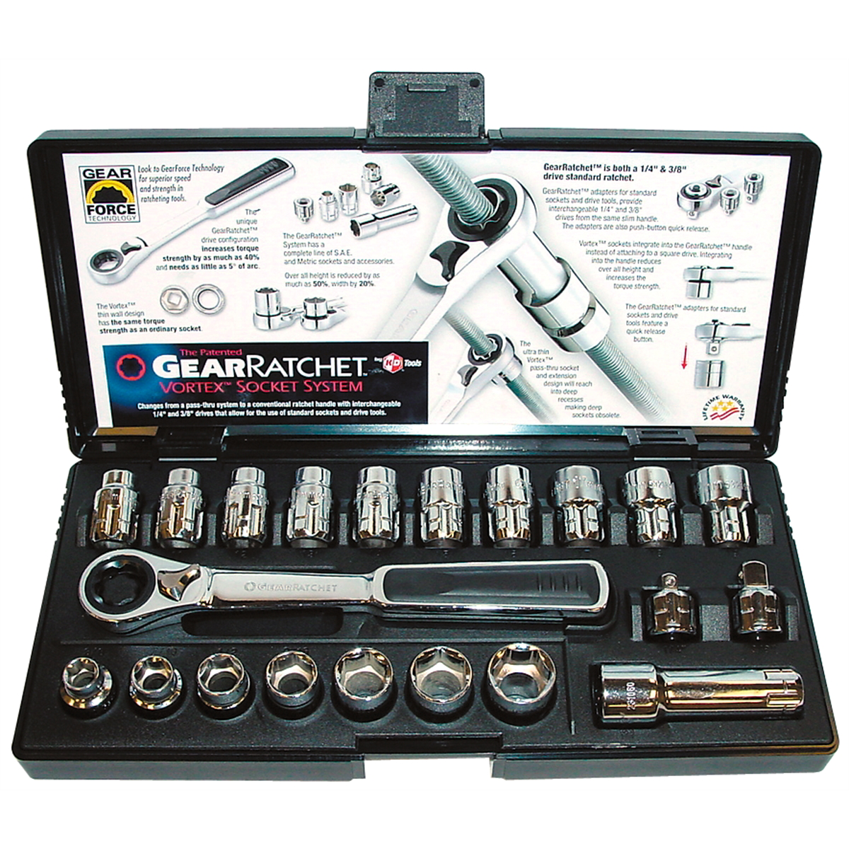 Gearwrench 8921 21-Piece 3/8" Pass-Thru 6-Point Mechanics Tool Set