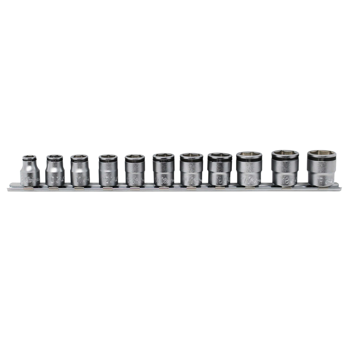 KO-KEN Hand Tools 3/8 Sq Dr NUT GRIP Socket Set 8mm-19mm - 11 piece - RS3450M/11