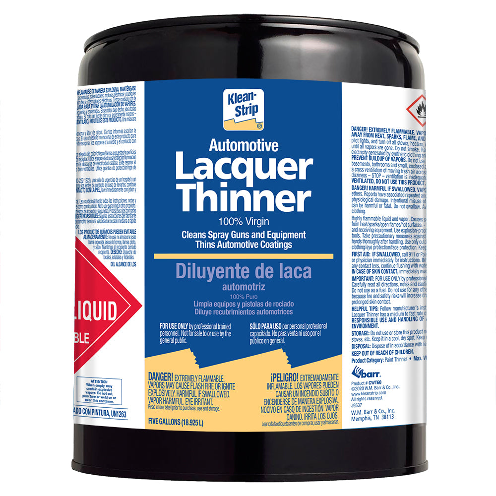 Klean-Strip Lacquer Thinner CWT60 5 Gallon Low VOC