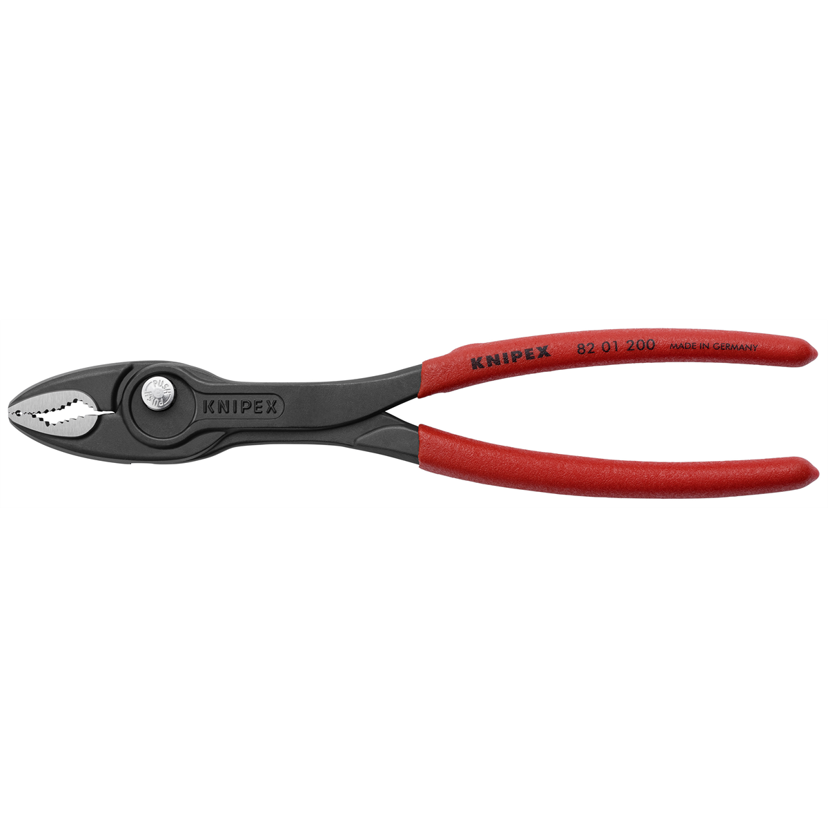 Knipex 82-01-200 Twingrip Pliers - front stripping jaw and side gripping jaws for screws and