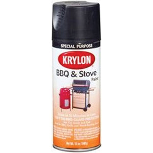 Krylon 1618 High Heat Metallic Paint - Satin Black, 12 oz Aerosol Can, Up to 20 sq-ft Coverage