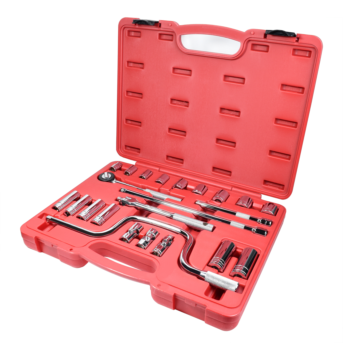 K Tool International Pro 22023 23-Piece Socket Set 3/8" Drive with Chrome Vanadium Finish