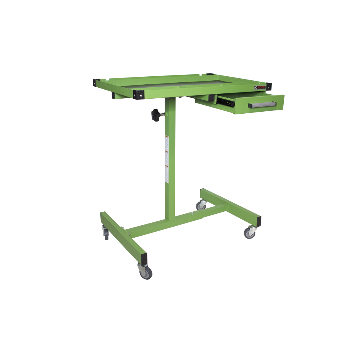 K Tool International Work Table 75108 30 in Matte Green, Adjustable Height, Shop Versatility