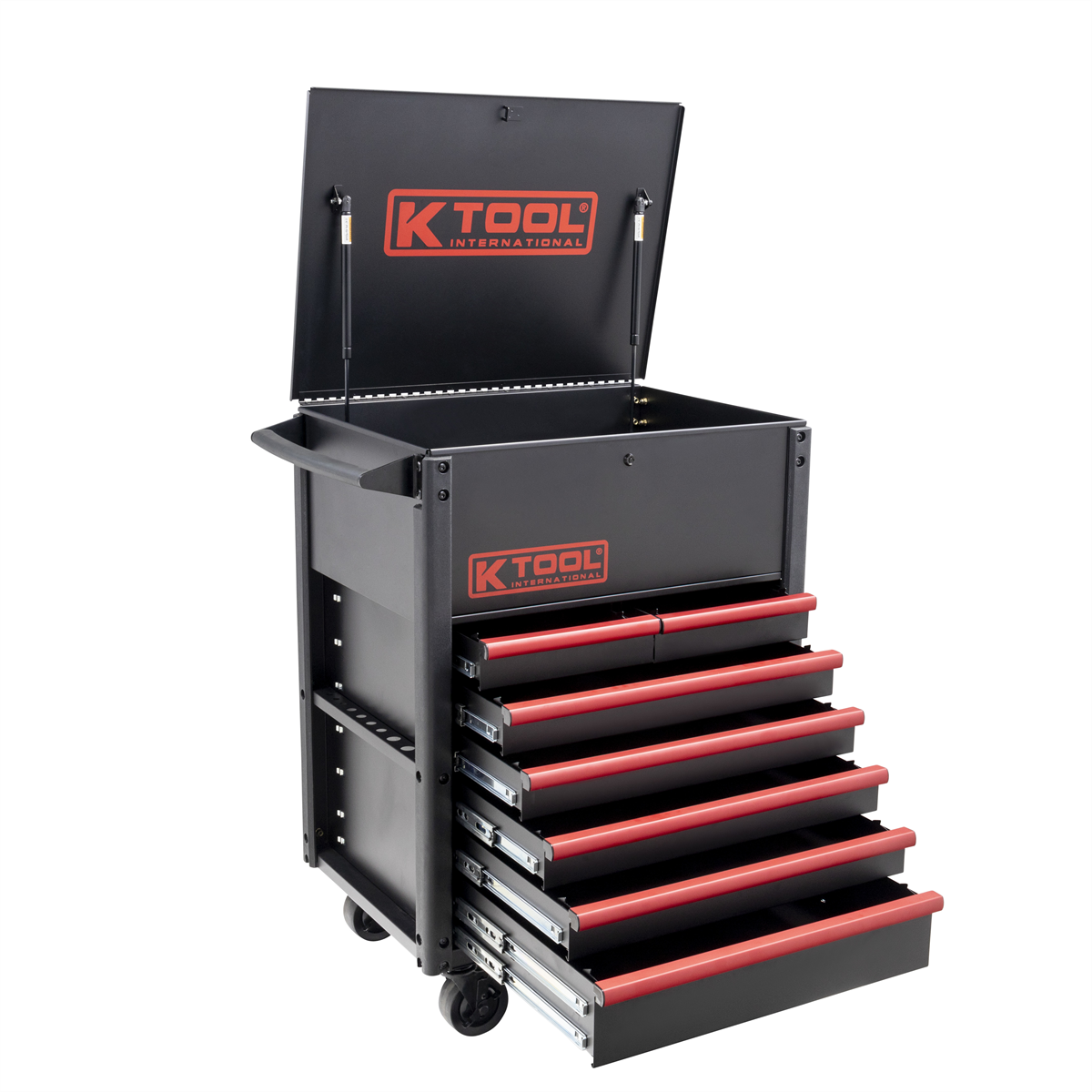 K Tool International Service Cart Premium 75122 - Seven Drawer, 750 lb Capacity, Matte Black