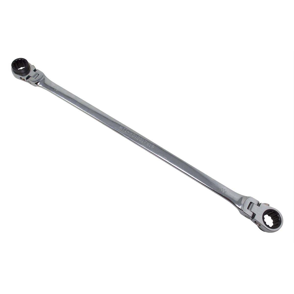 K Tool International 17mm × 19mm Ratcheting Wrench with 120-Tooth Flex Design XD12017X19