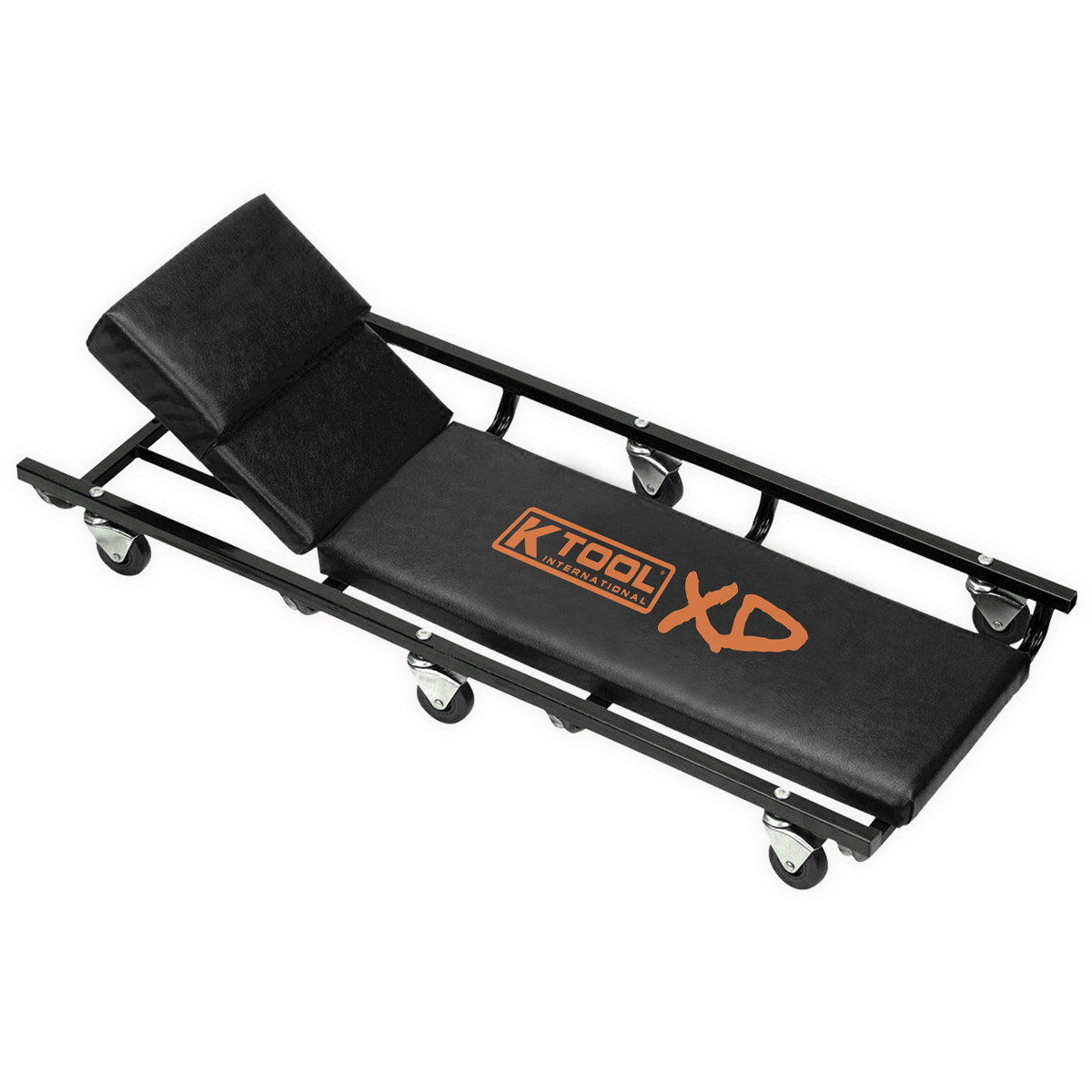 K Tool International 40 in Metal Frame Creeper XD74962 with Adjustable Headrest and Six