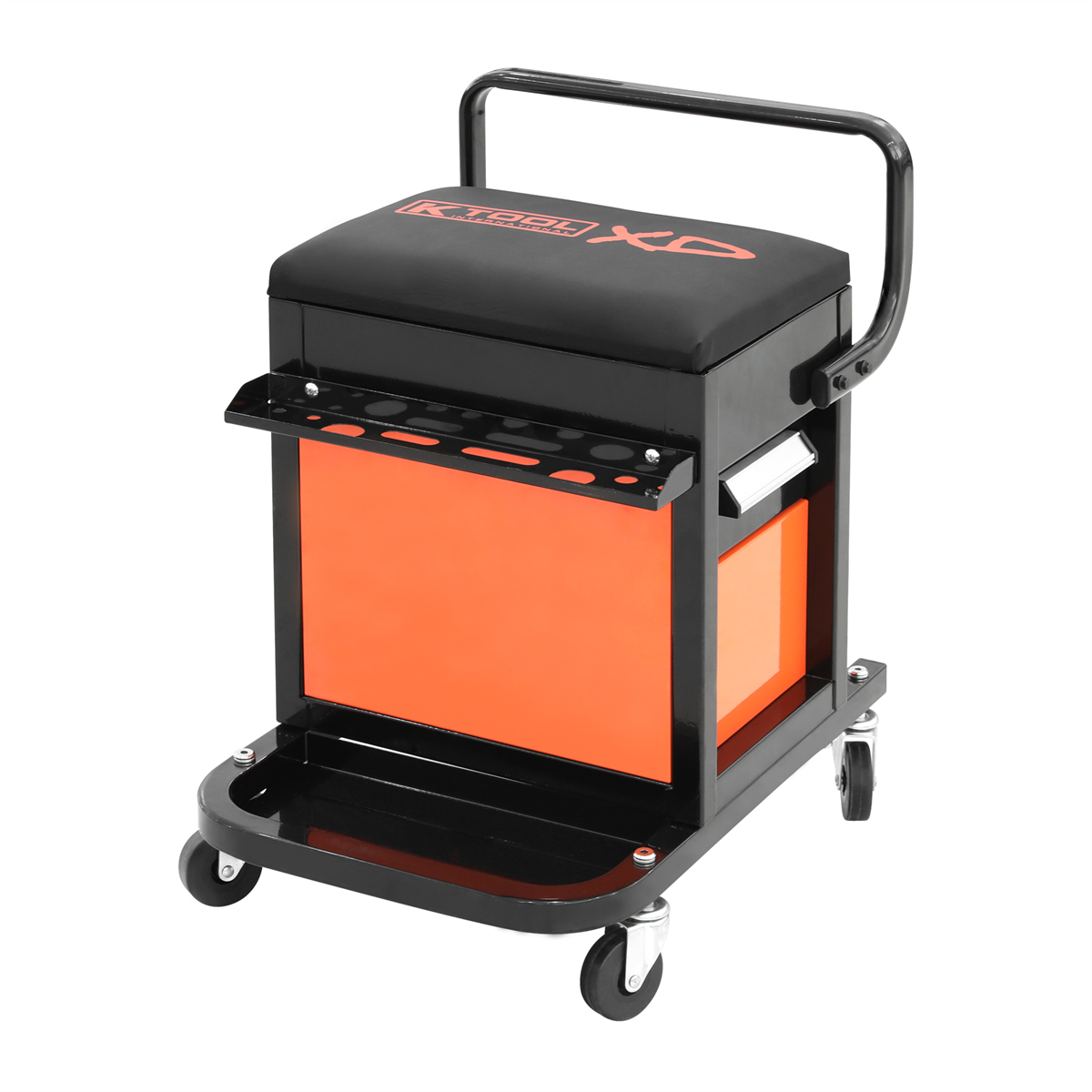 K Tool International Creeper Seat XD74983 with Padded Cushion and Under-Seat Storage