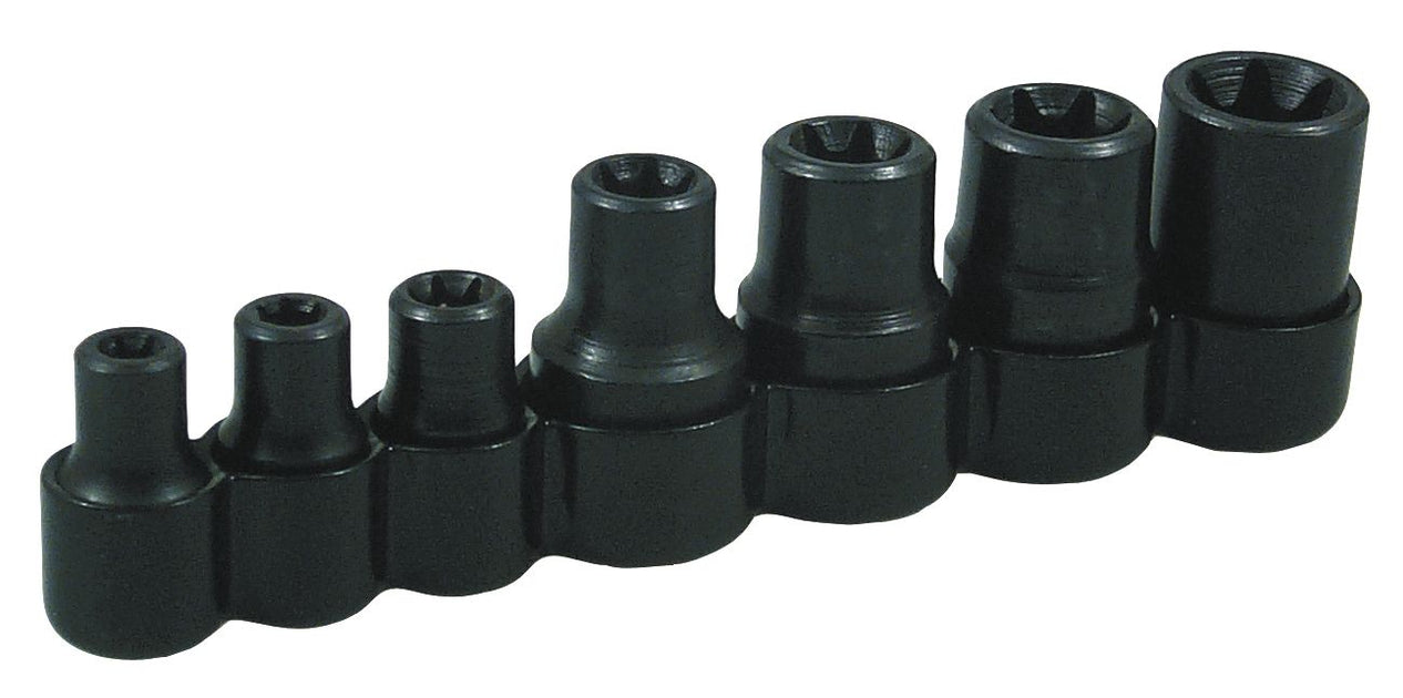 Lisle 26750 External Torx Socket Set E-6 to E-16, 1/4" and 3/8" Drives, Vinyl Holder Included