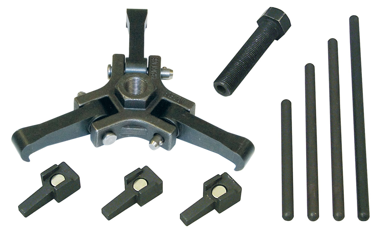 Lisle Harmonic Damper Pulley Pull 51450, Low Profile for Confined Spaces, Magnetic Jaw Spacers for