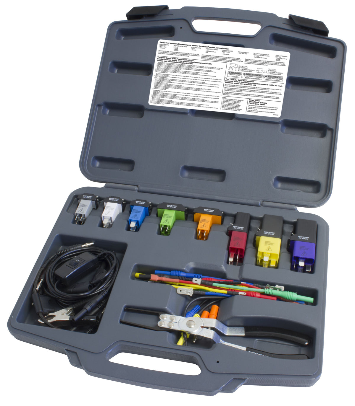 LISLE 69300 Master Relay & Fused Circuit Test Kit with Jumpers, Leads and Puller Pliers