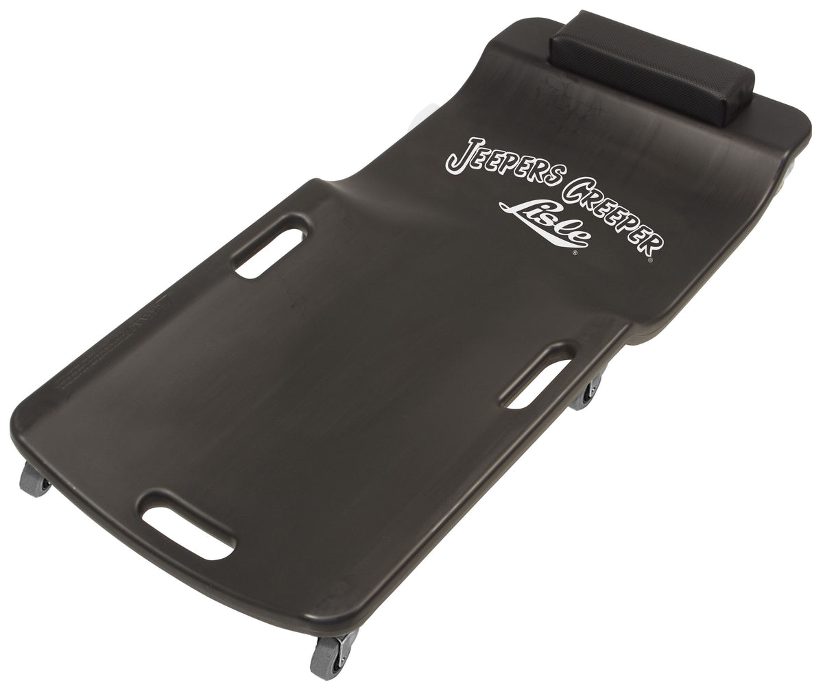 Lisle Low Profile Black Plastic Creeper 97102 - 7/8" clearance, ball-bearing rollers and lumbar