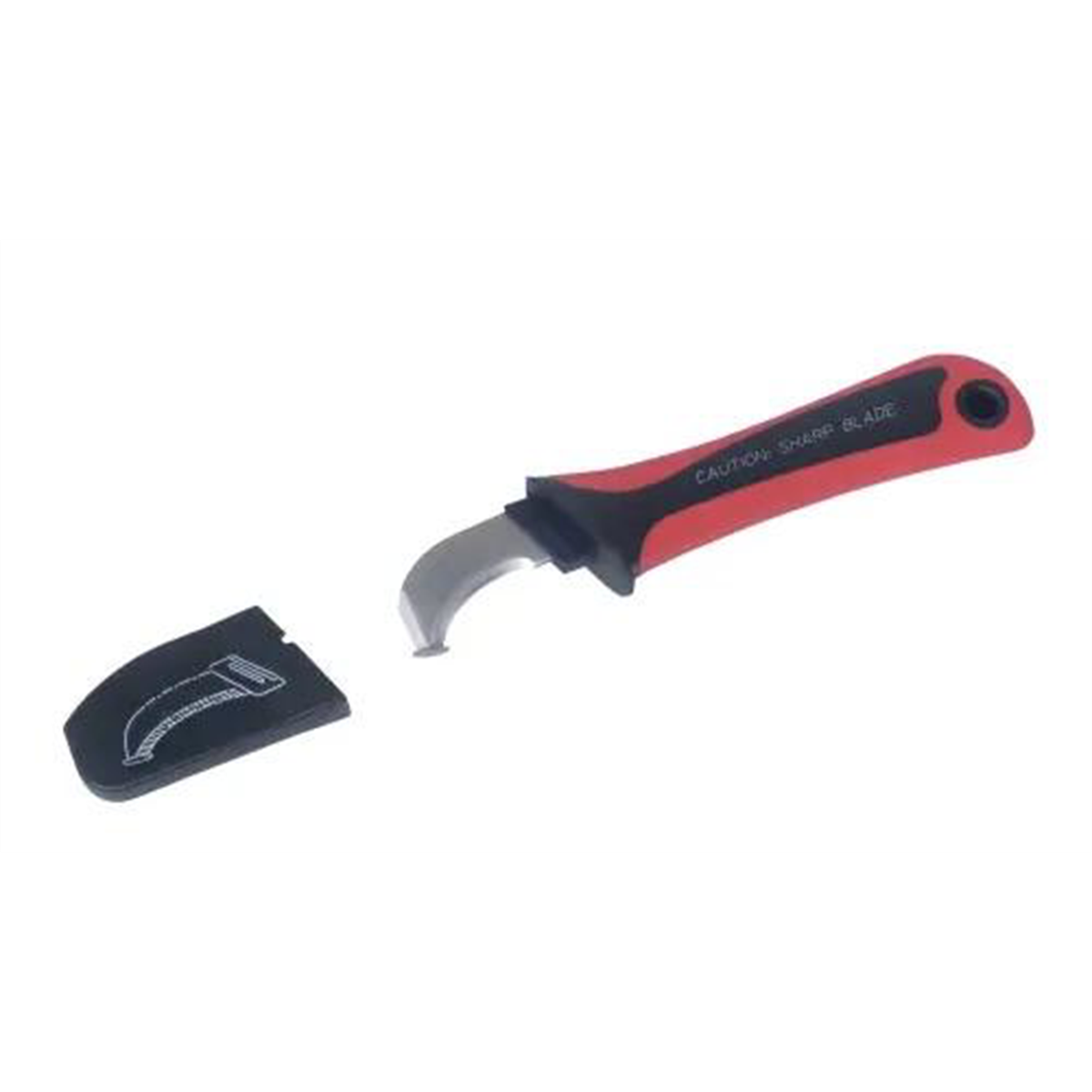 LISLE Cable Stripping Knife 11410 7" Long with Stainless Steel Hook Blade and Protective Cap