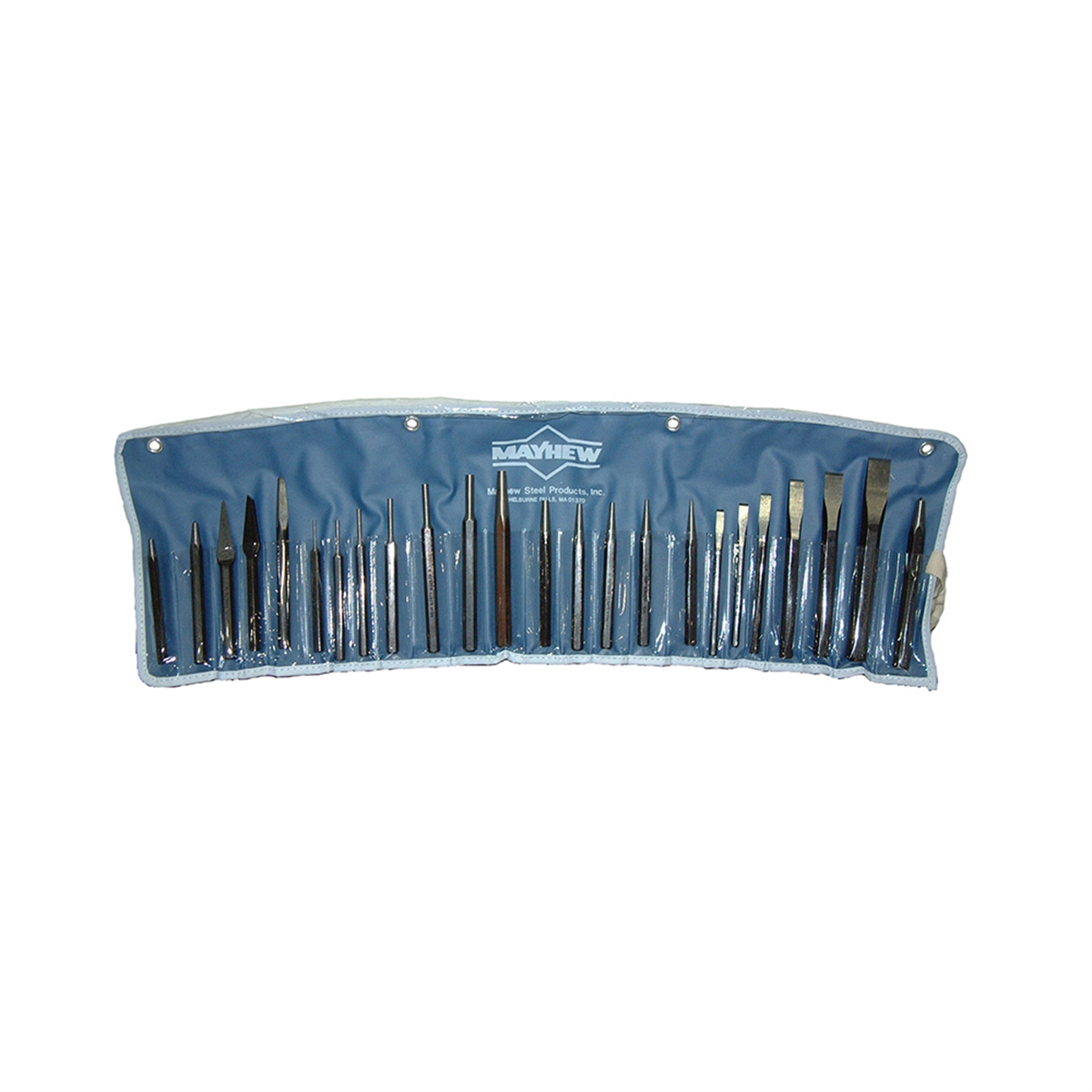 Mayhew Tools 24 PC Punch and Chisel Set 61050, assorted cold and specialty chisels and punches