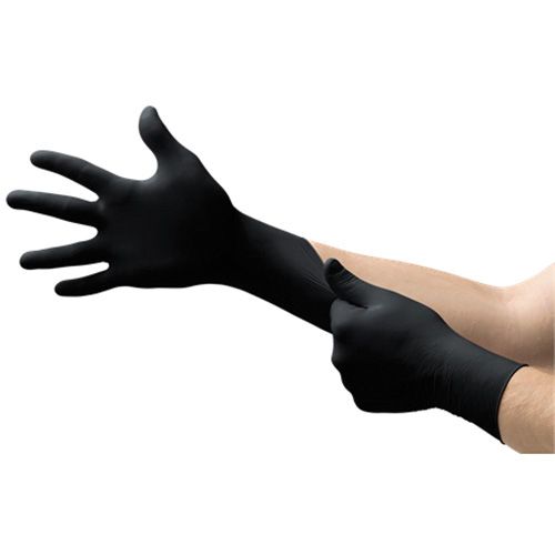 Microflex Black Dragon Exam Gloves BD1002PF Medium Black Natural Rubber Latex