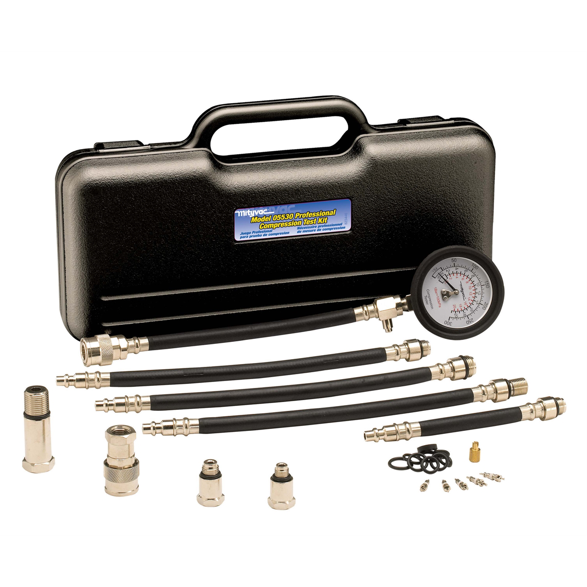 Mighty VAC Compression Test Kit 5530 with Motorcycle, Marine and Engine Adapters and Valve Seal