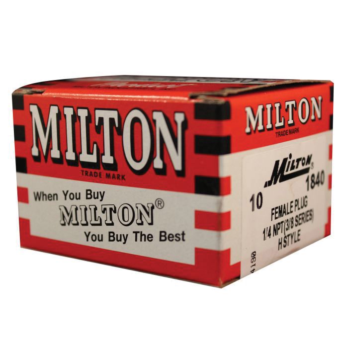 Milton 1840 H-Style Quick Coupler Plug 1/4 FNPT Steel, 67 scfm, 300 psi
