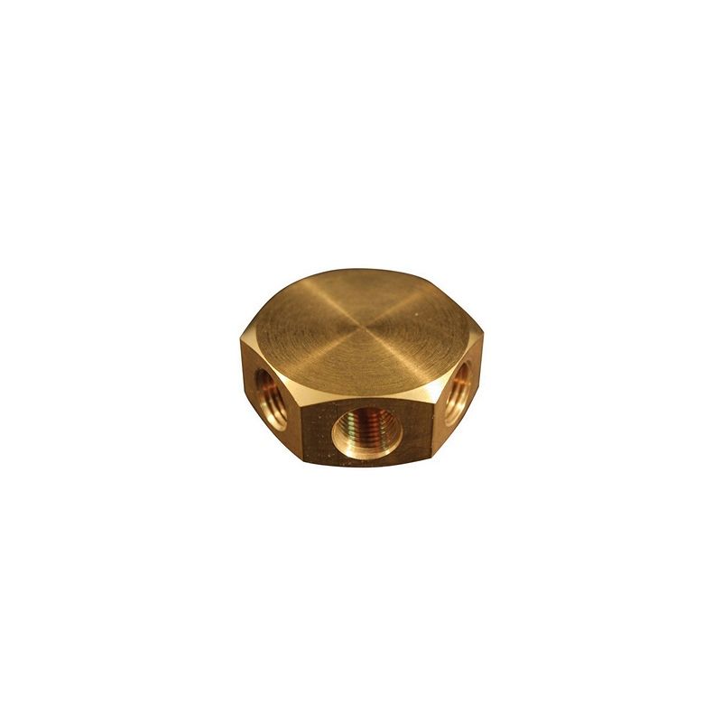 Milton 683-4 Air Manifold, 1/4" FNPT inlet, three 1/4" outlets, brass construction for multiple
