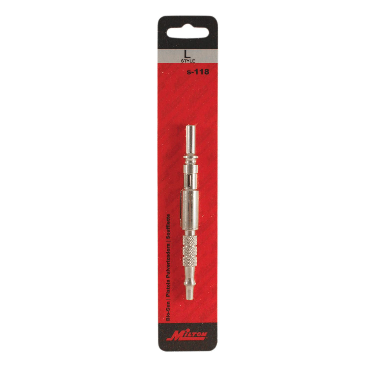 Milton S-118 Adjustable L-Style Pocket Blow Gun, 150 psi, 15.9 scfm, Knurled Grip for Oily Hands