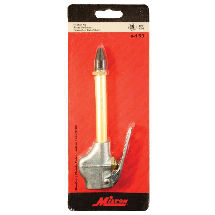 Milton S-153 Lever Blow Gun - Rubber Tip, 150 psi, 1/4" NPT Inlet, 11.4 scfm