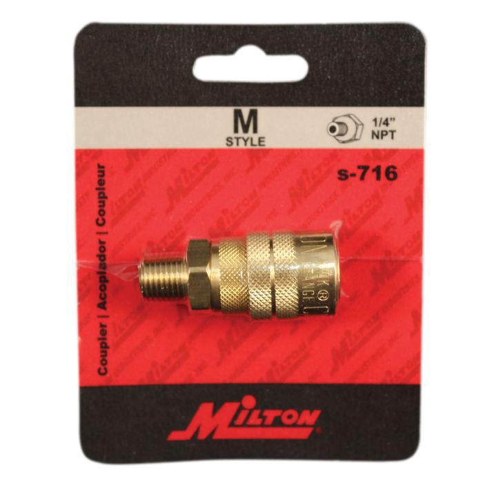 Milton Kwik-Change S-716 M-Style Coupler 1/4 in MNPT Brass