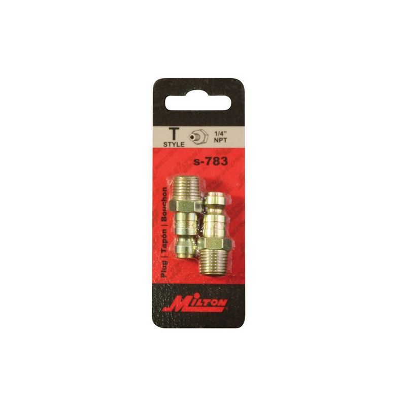 Milton S-783 T-Style Plug 1/4 in MNPT Steel, 40 cfm
