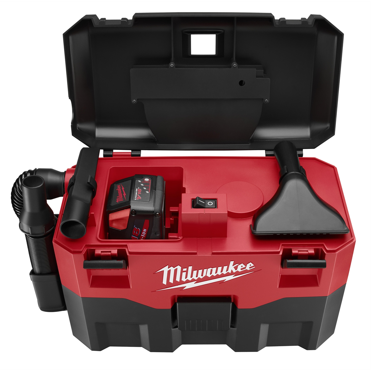 Milwaukee M18 0880-20 Wet/Dry Vacuum Cleaner, 2 Gal Vacuum, 45 Cfm Air Flow, 1-