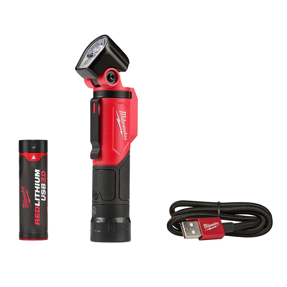 Milwaukee Tools USB Rechargeable Pivoting Flashlight 2113-21, 500 Lumen, 155 m spot, 110° pivot