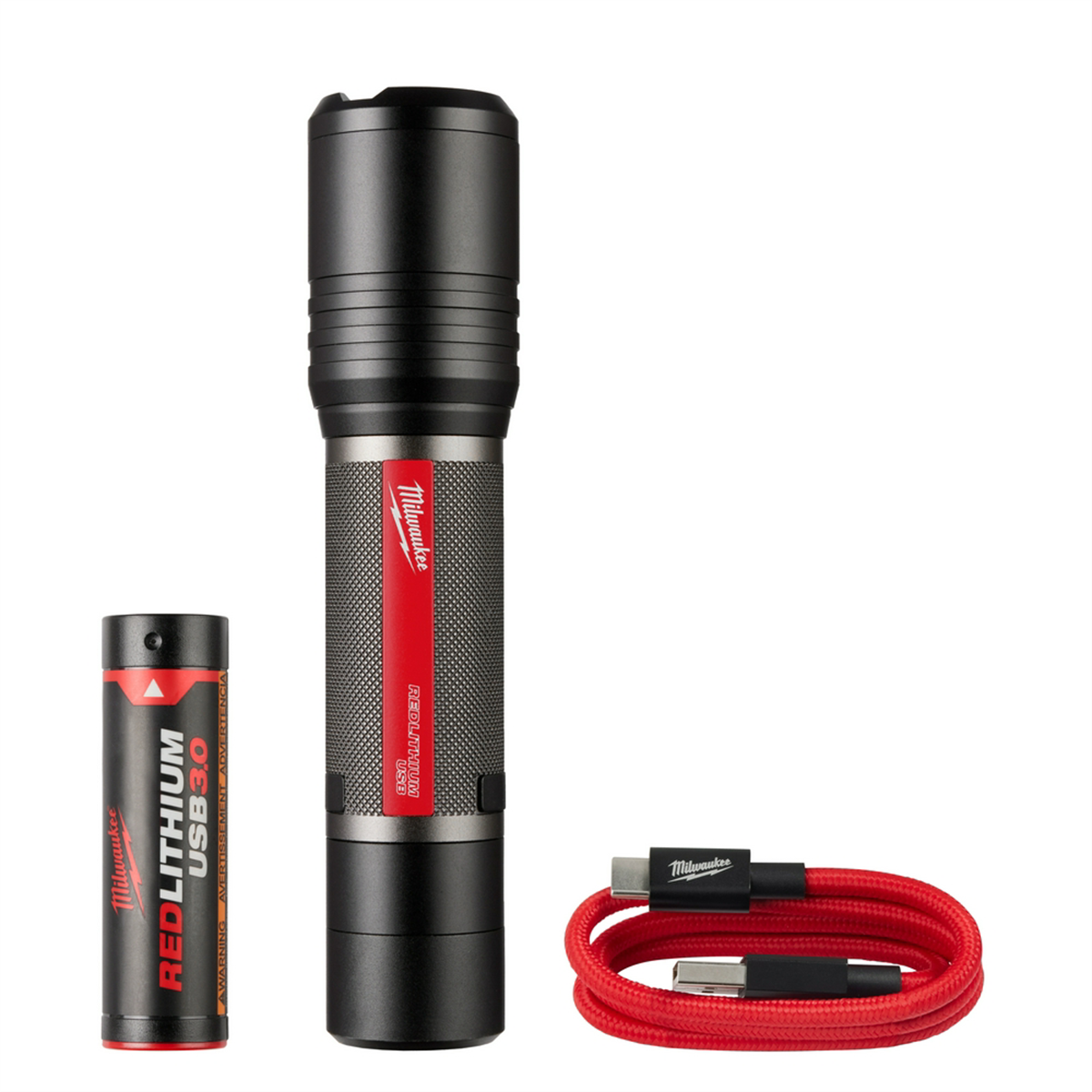 Milwaukee Tools REDLITHIUM USB 2,000 Lumen Slide Focus Flashlight 2162-21, IP66 Waterproof