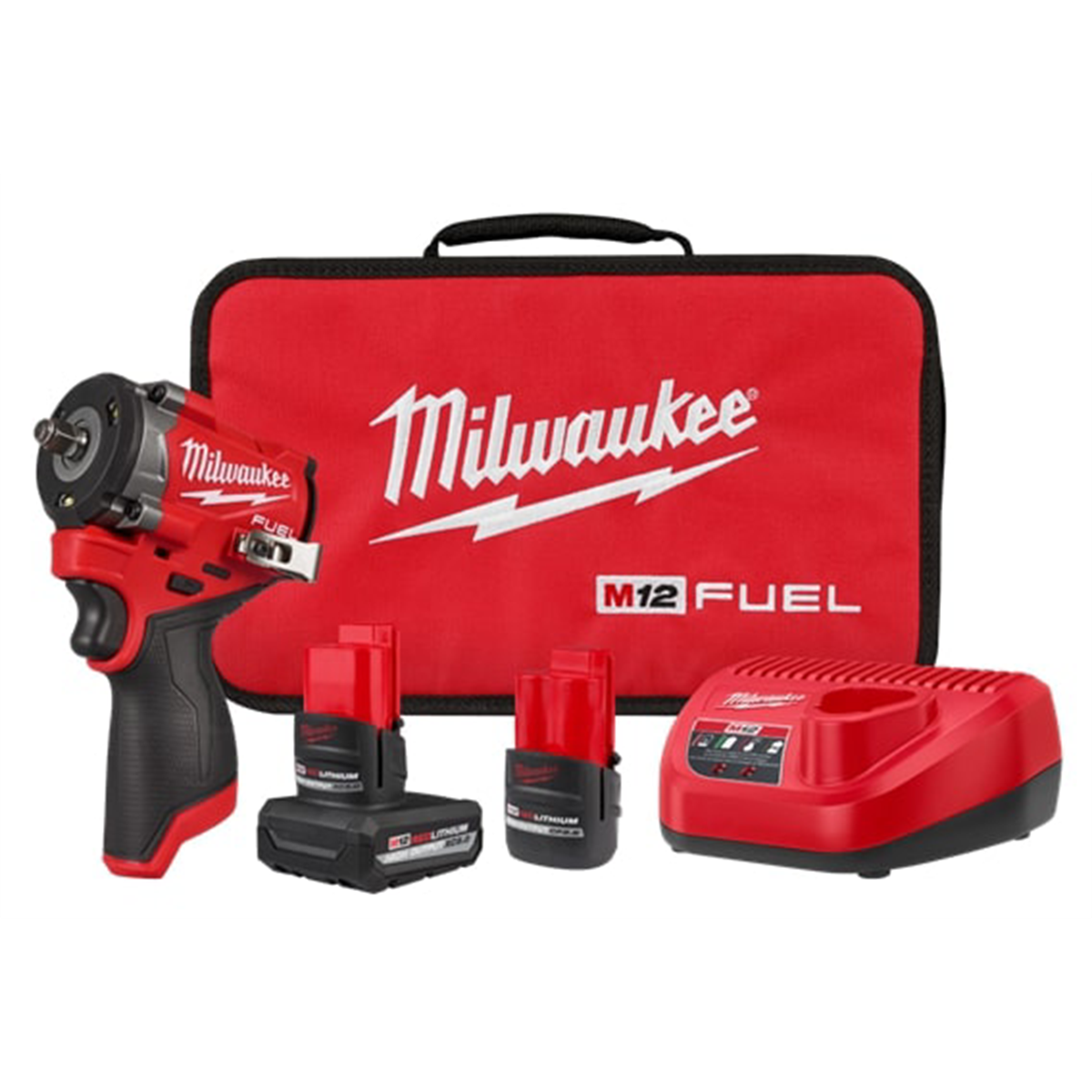 Milwaukee Tools M12 Fuel Stubby 3/8" Impact Wrench Kit 2562-22 with REDLITHIUM XC5.0 Battery