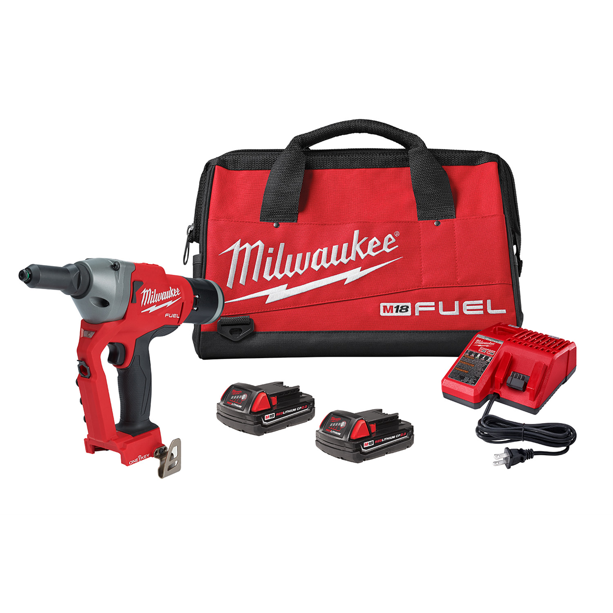 Milwaukee Tools M18 FUEL 1/4" Blind Rivet Tool 2660-22CT ONE-KEY Compatible, Up to 900 Aluminum