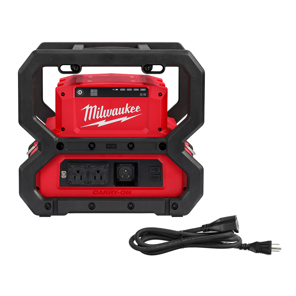 Milwaukee Tools M18 CARRY-ON Power Supply 2845-20 3600W Start / 1800W Run, 15A Output, USB-C & USB-A