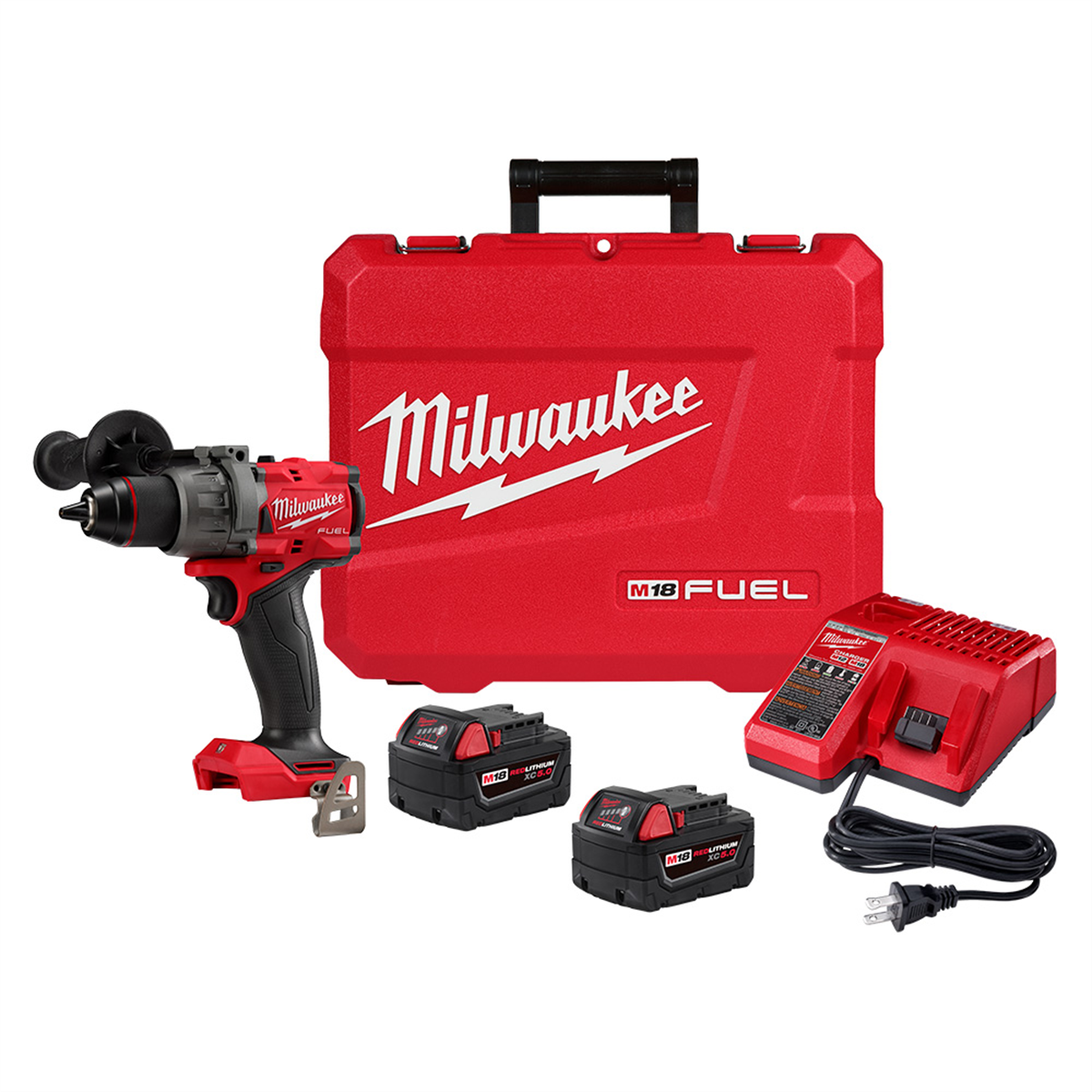 Milwaukee 2903-22 M18 FUEL 1/2" Drill/Driver Kit with 6.9" Length, AutoStop Control, Brushless Motor