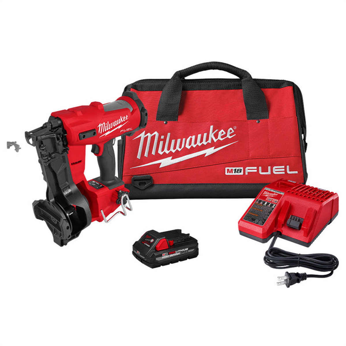 Milwaukee M18 Fuel Coil Roofing Nailer Kit 2909-21, 6 nails/sec, 1100 Nails/Charge