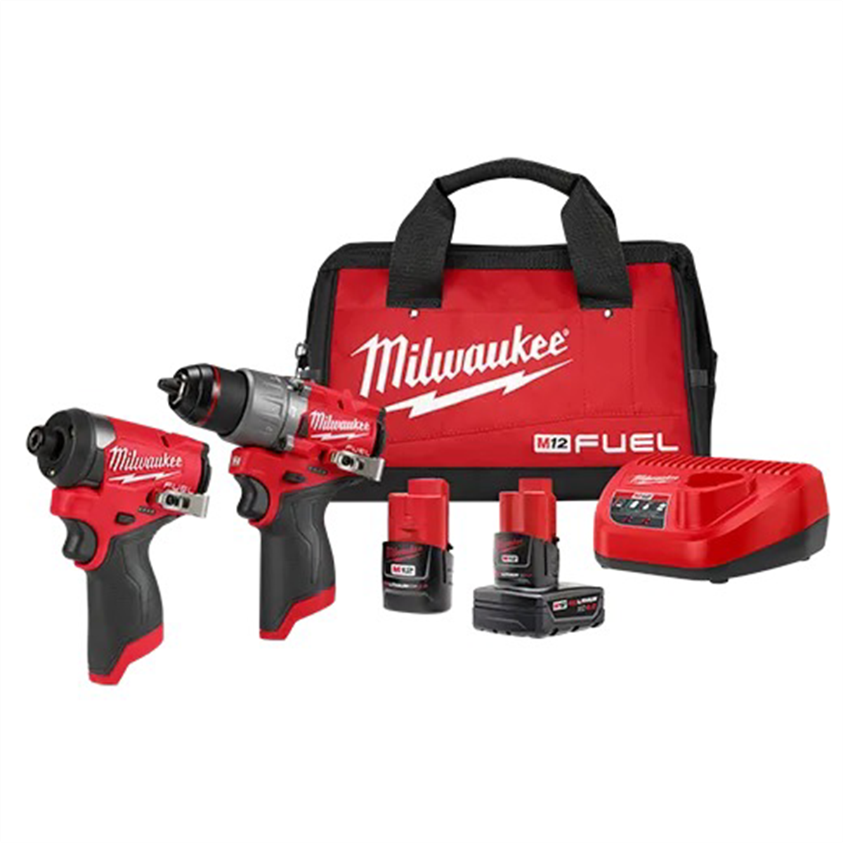 Milwaukee Tools M12 FUEL 2-Tool Combo Kit 3497-22 with 1/2" Drill Driver, 1/4" Hex Impact Driver