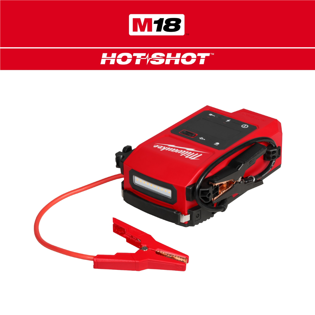 Milwaukee Tools M18 HOTSHOT Jump Starter - Up to 2000 Peak Amps, 70 Jump Starts - MPN 3841-20