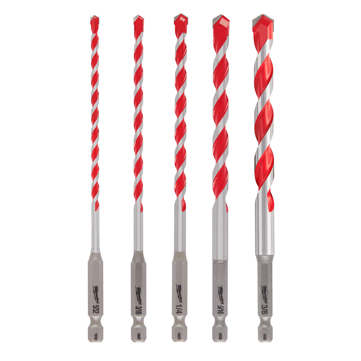Milwaukee Tools Shockwave Carbide Drill Bit Kit 48-20-9051, 5/32"-3/8" Sizes, Fast Starts, 5X Life