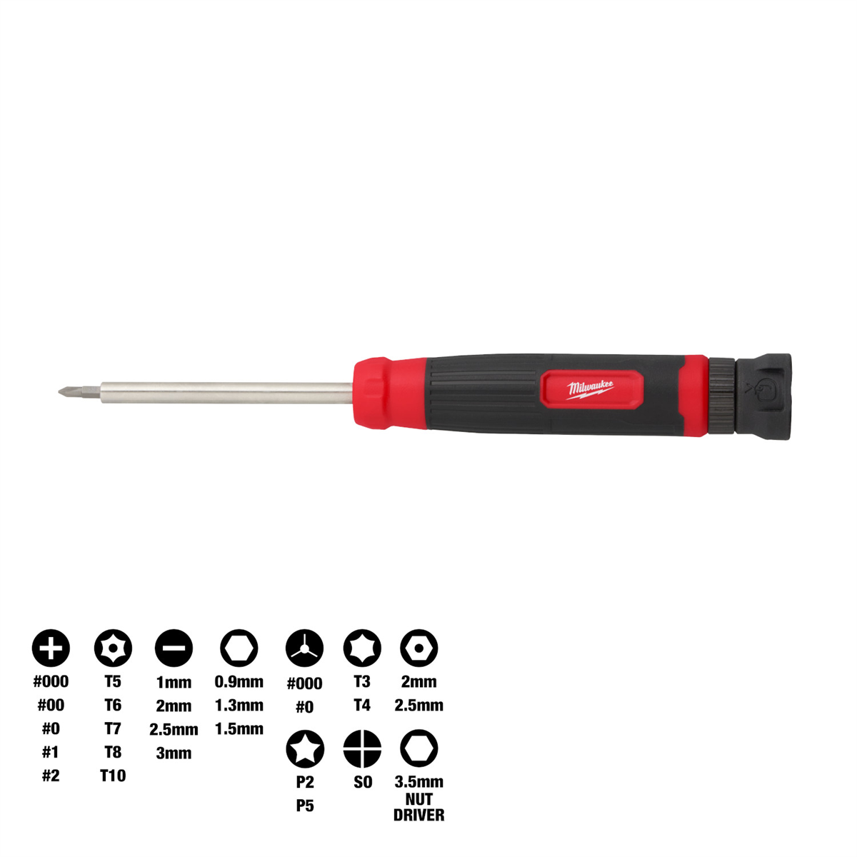 Milwaukee Tools 27-in-1 Security Precision Multi-Bit Screwdriver 48-22-2934 with Non-Slip Grip
