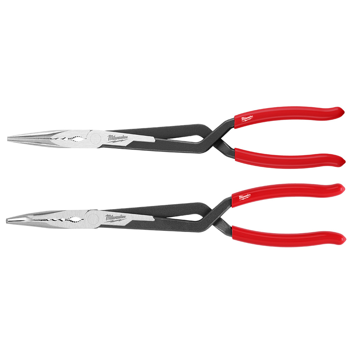 Milwaukee Tools 13" Long Reach Pliers Set, Model 48-22-6542, Straight and 45° Nose Pliers, Cross