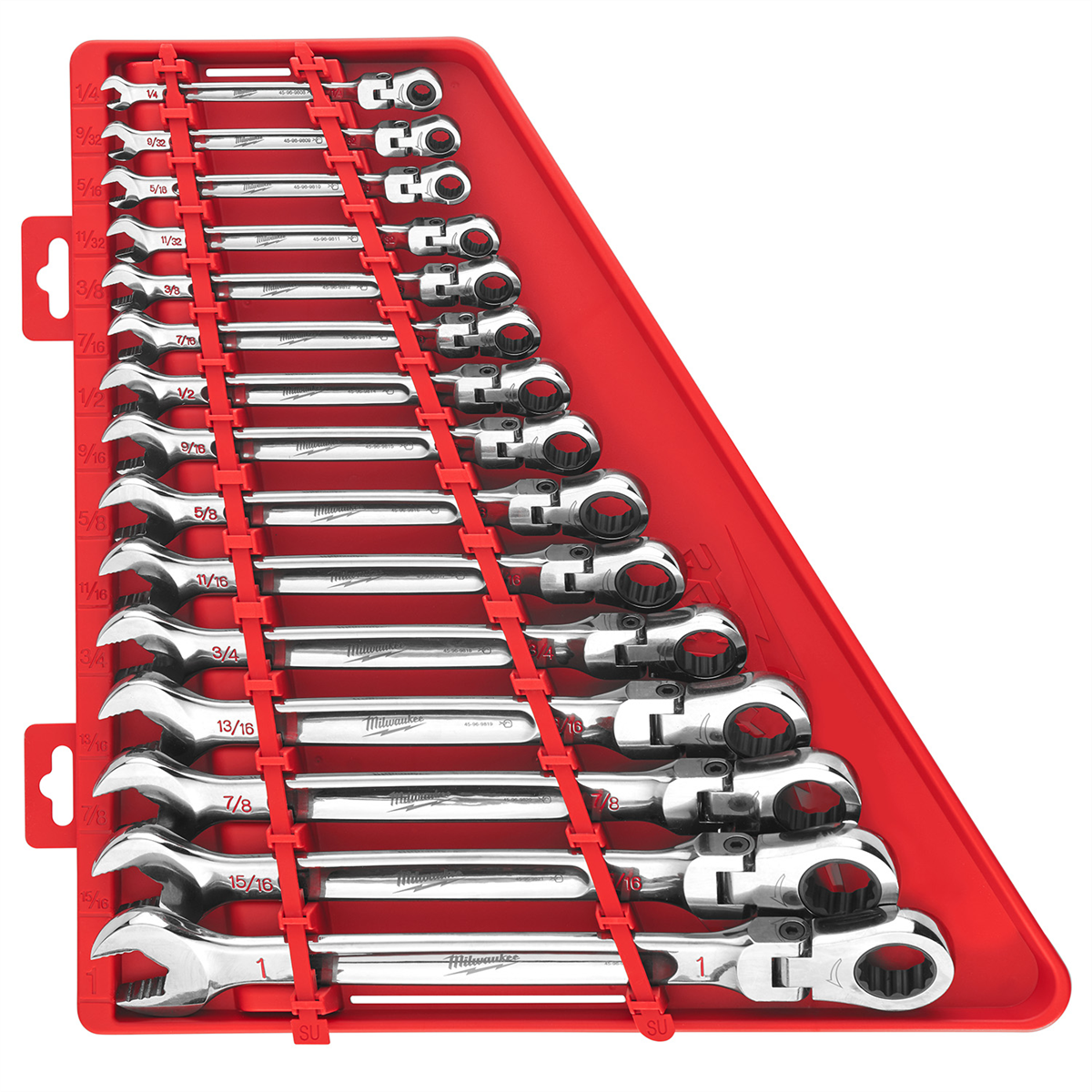 Milwaukee 15Pc SAE Flex-Head Ratcheting Combination Wrench Set 48-22-9413