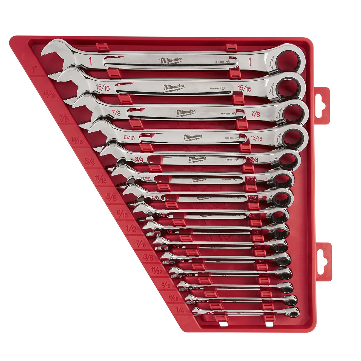 Milwaukee Tools 15pc Ratcheting Combination Wrench Set SAE 48-22-9416 with I-Beam Handle