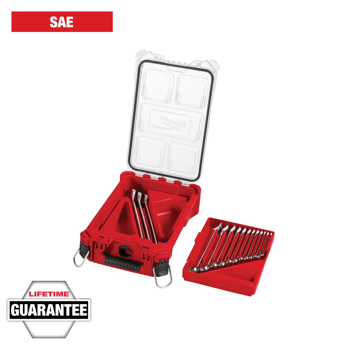 Milwaukee Tools 15pc SAE Combination Wrench Set 48-22-9484 with PACKOUT organizer, 25% more torque