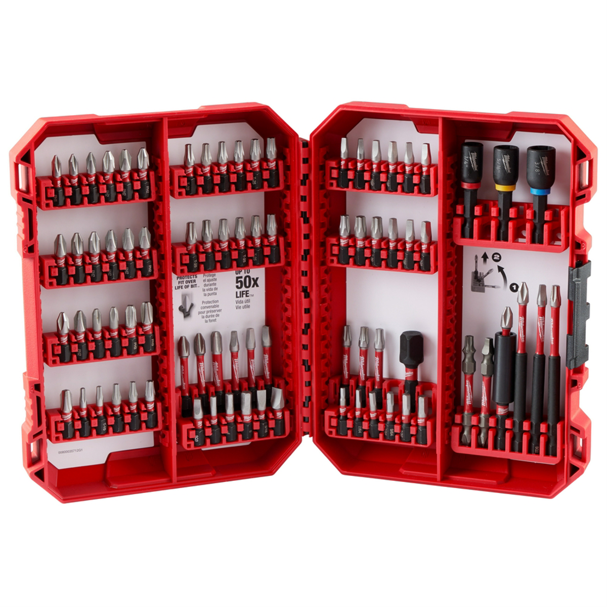 Milwaukee Tools Shockwave IMP Duty 80PC Driver Bit Set 48-32-4094, Wear Guard Tip and Shock Zone