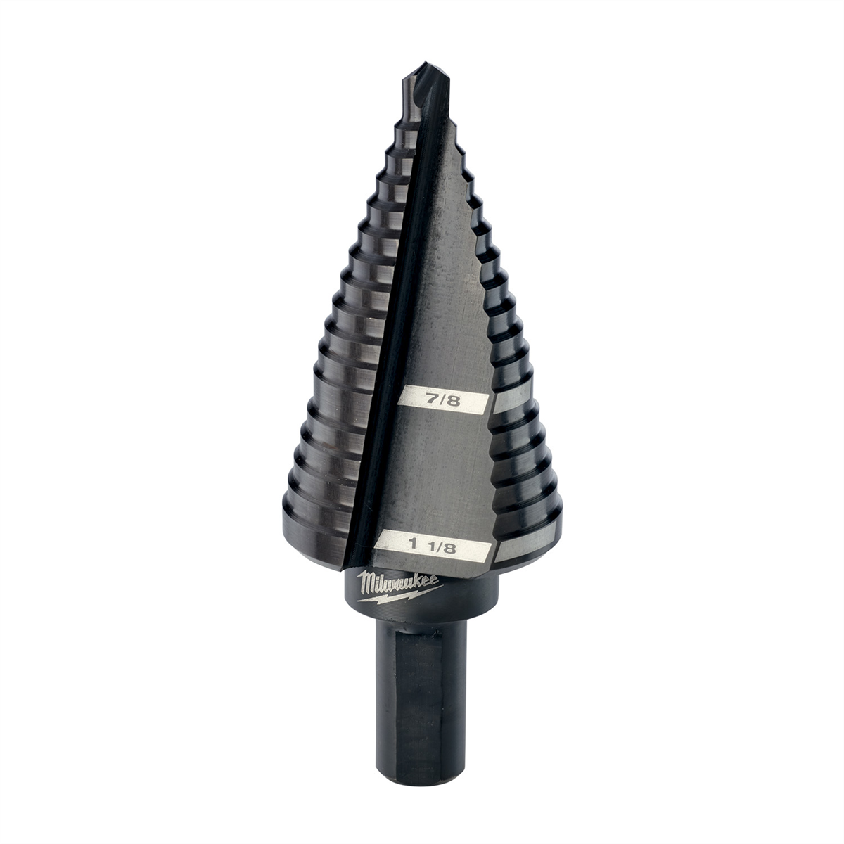 Milwaukee Tools #9 Step Drill Bit 7/8"-1-1/8" Dual-Flute 48-89-9209, Fast Metal & Plastic Drilling