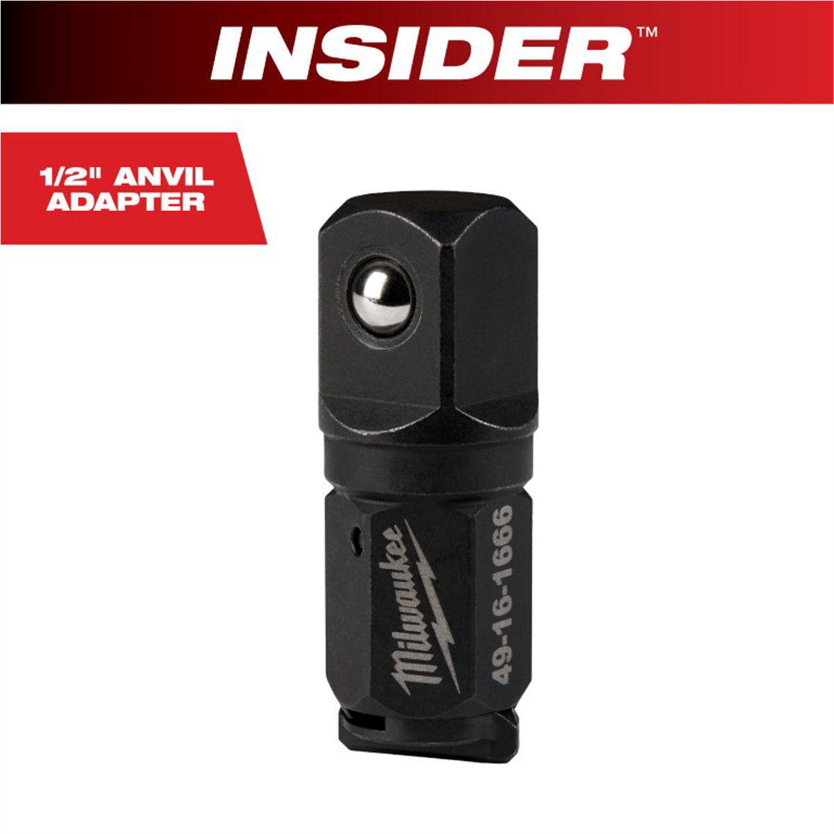 Milwaukee Tools INSIDER Box Ratchet 1/2" Anvil Adapter 49-16-1666