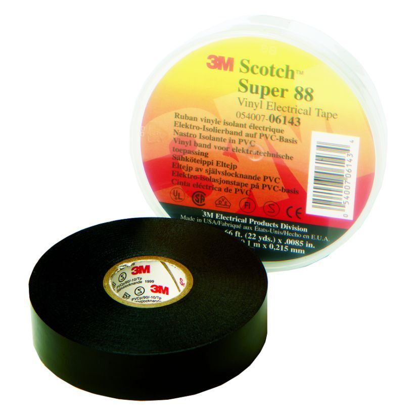 3M 6143 PVC Electrical Tape 8.5 mil 3/4 in x 66 ft Black