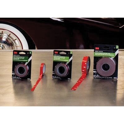 3M Double Sided Super Strength Molding Tape 3609, Red, 5 ft x ½ in, Acrylic Adhesive