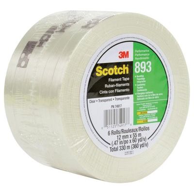 Scotch Filament Tape 6938 55 m x 18 mm Clear Glass-Yarn Reinforced