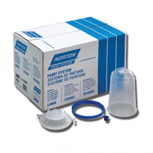 Norton Abrasives 54196 Vented Paint Cup Kit with 50 Cups, 50 Lids, 10 Plugs, 5 Flat Lids